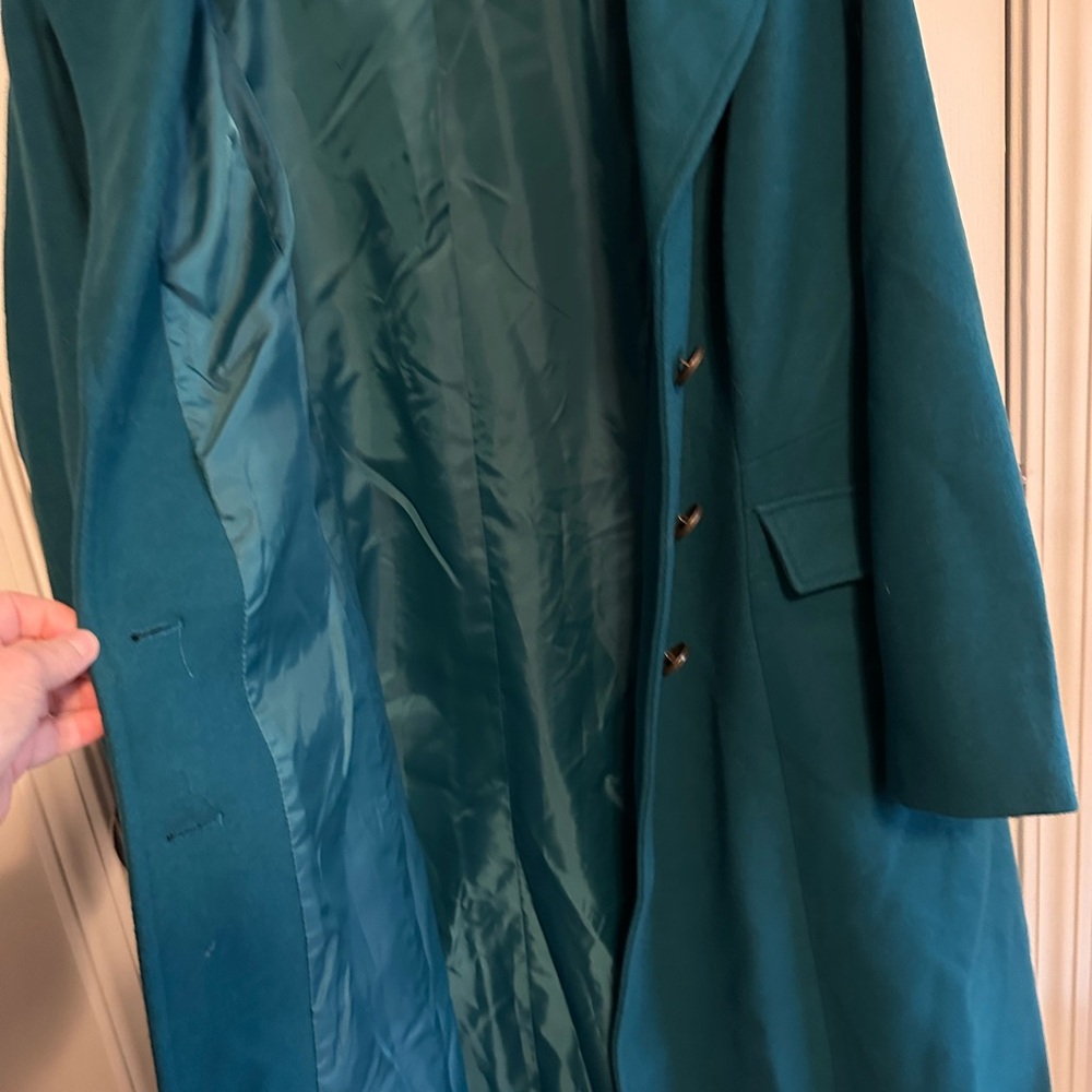 Roaman's Teal Wool Coat - Picture 5 of 11
